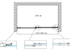 Porte De Douche|Laneri Porte de douche de 8 mm pour installation en niche H.190 avec ouverture coulissante et rèversible - 180 cm