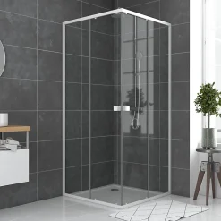 Galedo Porte de douche en angle blanc Spot 90 x 90cm