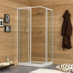 Porte De Douche|Kiamami Valentina Porte De Douche Extensible 80-90 Cm Profile Blanc En Aluminium Erice