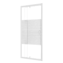Aurlane Porte de Douche Extensible de 69 a 80 x 185cm - Profil Blanc - Verre Trempé 4mm - FLEXY
