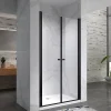 Porte De Douche|Saniverre Porte de douche GINA-BLACK H.180 cm, largeur réglable 100 à 104 cm, verre 6 mm, anticalcaire -