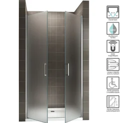 Porte De Douche|Saniverre Porte de douche KAYA H.180 réglable de 92 à 95 cm verre 6 mm opaque -