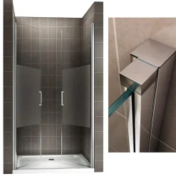 Porte De Douche|Saniverre Porte de douche KAYA H.180 réglable de 77 à 80 cm verre 6 mm semi-opaque -