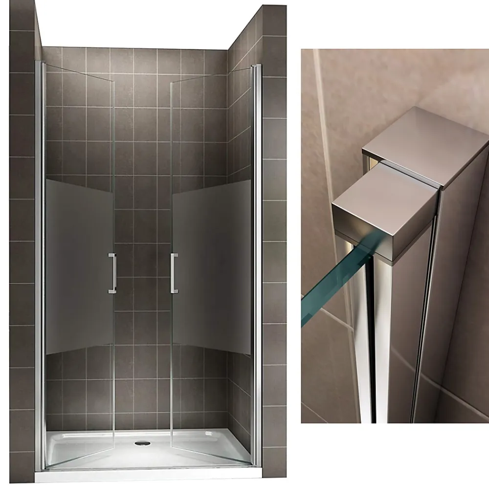 Porte De Douche|Saniverre Porte de douche KAYA H.180 réglable de 77 à 80 cm verre 6 mm semi-opaque -