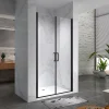 Saniverre Porte de douche KAYA-BLACK H. 195, l. 77-80 cm, verre transparent 6 mm anticalcaire -