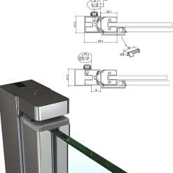 Porte De Douche|Saniverre Porte de douche KIMI H.190 largeur réglable 91 à 94 cm verre transparent -