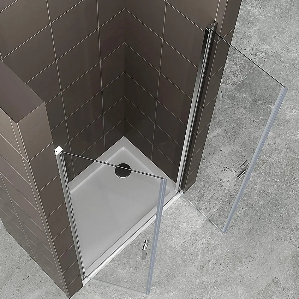 Saniverre Porte de douche KIMI H.180 largeur réglable 88 à 91 cm verre transparent -