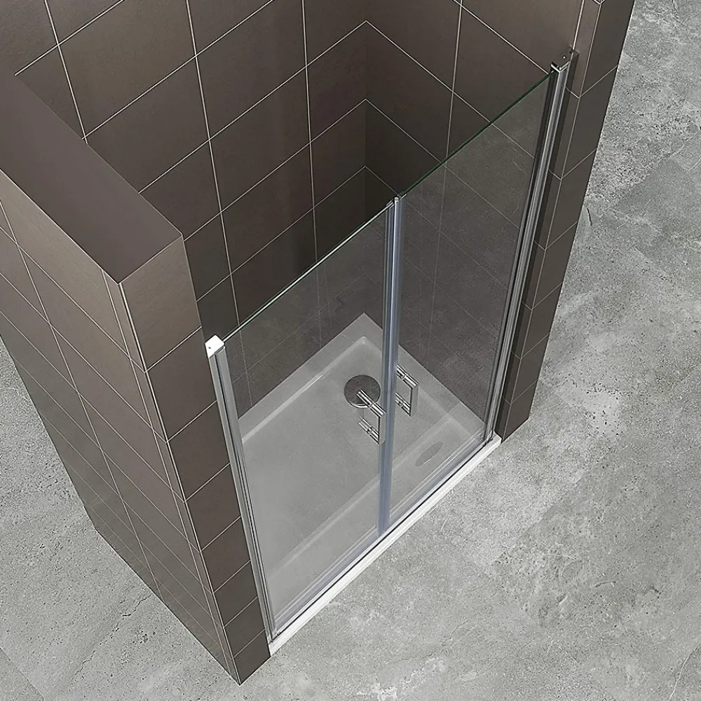 Saniverre Porte de douche KIMI H.180 largeur réglable 88 à 91 cm verre transparent -