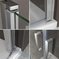 Saniverre Porte de douche KIMI H.180 largeur réglable 88 à 91 cm verre transparent -