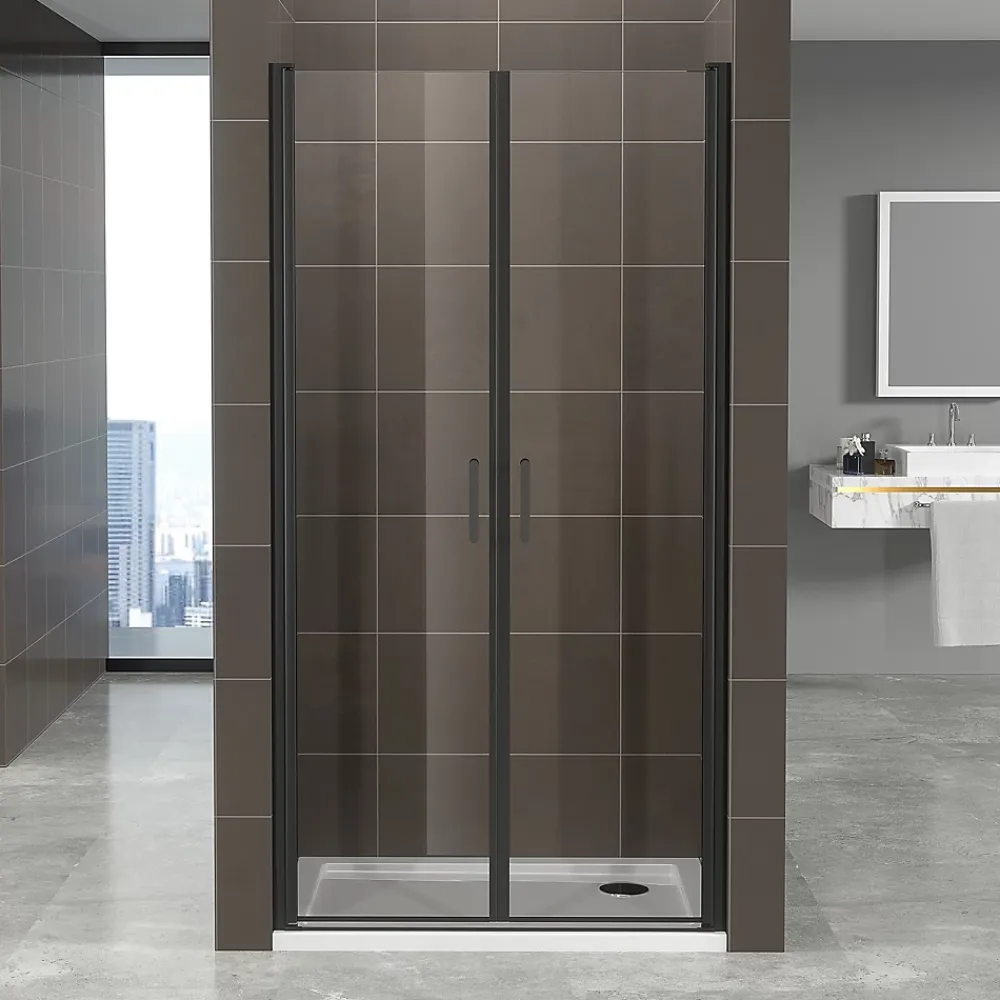 Porte De Douche|Saniverre Porte de douche KIMIBLACK H.190 largeur réglable 97 à 100 cm verre transparent -
