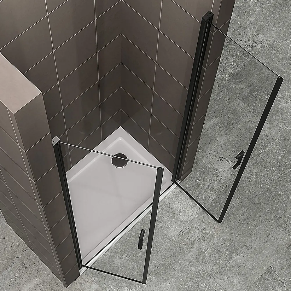 Porte De Douche|Saniverre Porte de douche KIMIBLACK H.190 largeur réglable 97 à 100 cm verre transparent -
