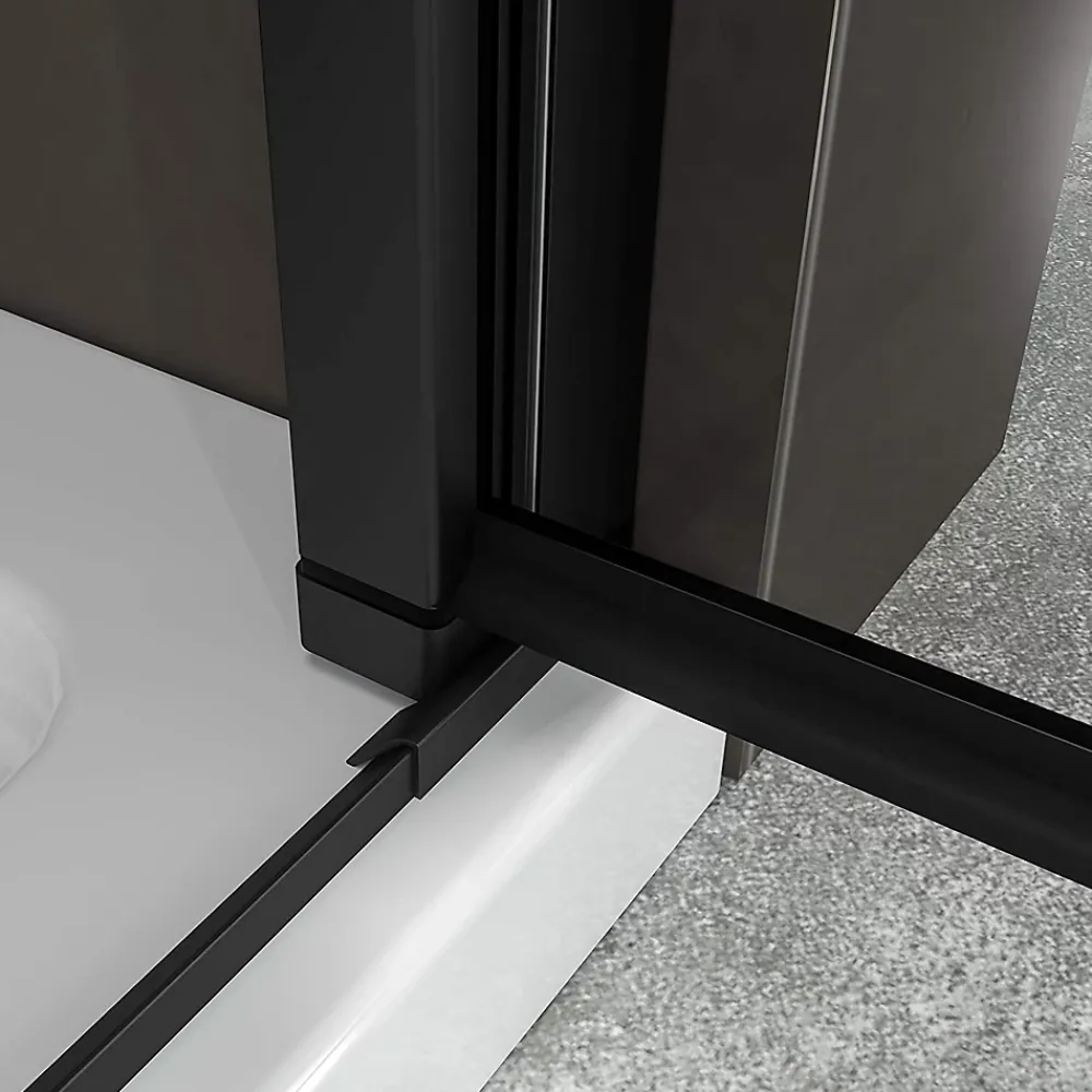 Porte De Douche|Saniverre Porte de douche KIMIBLACK H.190 largeur réglable 97 à 100 cm verre transparent -