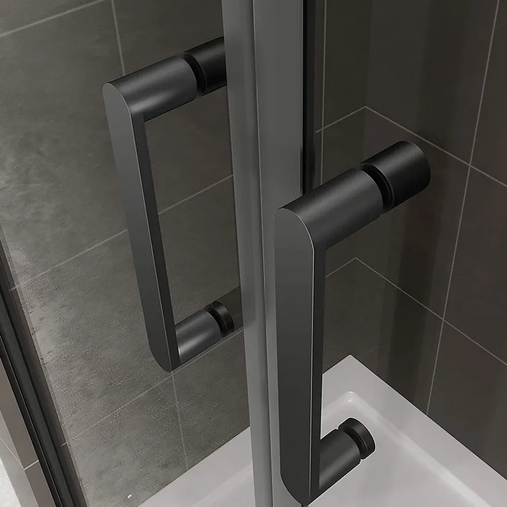 Porte De Douche|Saniverre Porte de douche KIMIBLACK H.190 largeur réglable 97 à 100 cm verre transparent -