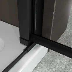 Saniverre Porte de douche KIMIBLACK H.190 largeur réglable 94 à 97 cm verre transparent -