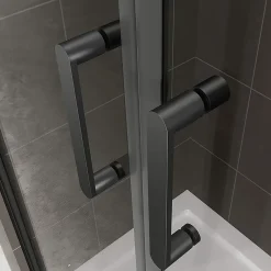 Saniverre Porte de douche KIMIBLACK H.190 largeur réglable 94 à 97 cm verre transparent -