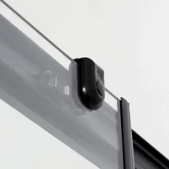 Kiamami Valentina Porte de douche niche 130 cm noir mat avec installation réversible - city