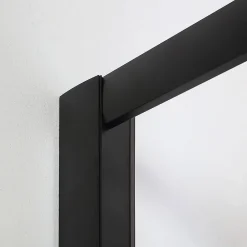 Kiamami Valentina Porte de douche niche noir mat avec ouverture réversible 120 cm - city