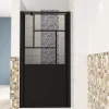 AICA Sanitaire porte de douche Noir 90x200cm,5mm verre securit,Paroi de douche avec porte pivotante,Robustesse et Design Moderne