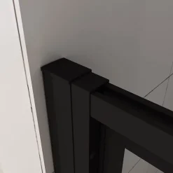 AICA Sanitaire porte de douche Noir 90x200cm,5mm verre securit,Paroi de douche avec porte pivotante,Robustesse et Design Moderne