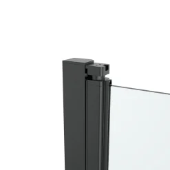 GoodHome Porte de douche pivotante l.90 x H.195 cm, verre transparent, profilés alu noir, Ledava