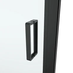GoodHome Porte de douche pivotante l.90 x H.195 cm, verre transparent, profilés alu noir, Ledava