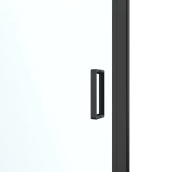 GoodHome Porte de douche pivotante l.90 x H.195 cm, verre transparent, profilés alu noir, Ledava