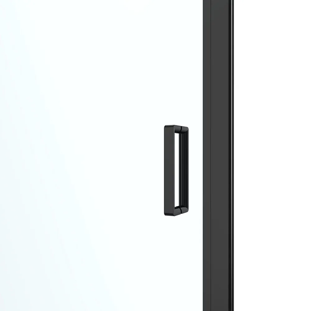GoodHome Porte de douche pivotante l.90 x H.195 cm, verre transparent, profilés alu noir, Ledava