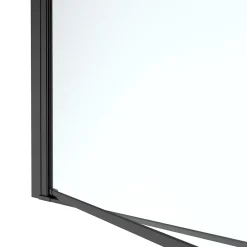 GoodHome Porte de douche pivotante l.90 x H.195 cm, verre transparent, profilés alu noir, Ledava