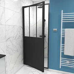 Porte De Douche|Galedo Porte de douche pivotante noir Fabrik 90cm