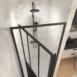 Porte De Douche|Galedo Porte de douche pivotante noir Fabrik 90cm