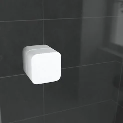 Galedo Porte de douche pivotante blanc Spot transparent 70 à 80cm