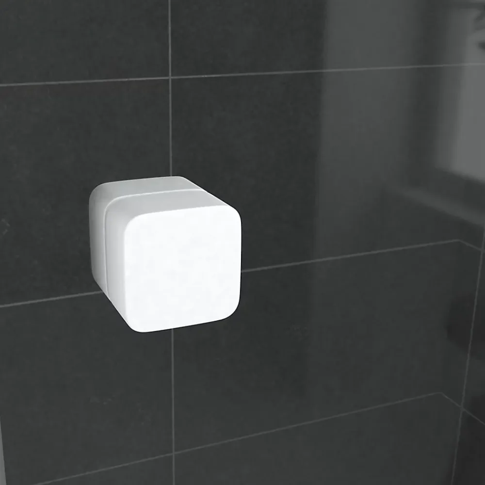 Galedo Porte de douche pivotante blanc Spot transparent 70 à 80cm