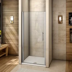 Porte De Douche|AICA Sanitaire Porte de douche pivotante 70cm en 6mm verre anticalcaire Installation en niche Hauteur 197cm