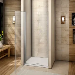 Porte De Douche|AICA Sanitaire Porte de douche pivotante 70cm en 6mm verre anticalcaire Installation en niche Hauteur 197cm