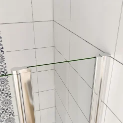 AICA Sanitaire Porte de douche pivotante en 6mm verre securit anticalcaire porte de douche 106cm avec 1 élément fixe Hauteur 187cm