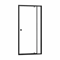 Aurlane Porte de douche Pivotante Noir 80-90x185cm - Extensible de 78 à 90 cm - BLACK SLIDE 80 90
