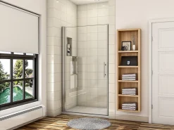 Porte De Douche|AICA Sanitaire Porte de douche pivotante 76cm en 6mm verre anticalcaire Installation en niche Hauteur 187cm