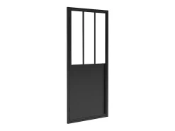 Porte De Douche|Vente-unique Porte de douche pivotante noir mat style atelier - 80 x 195 cm - URBANIK