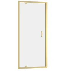 Galedo Porte de douche pivotante 90 x 200 cm, profilés alu doré brossé, Factory Gold