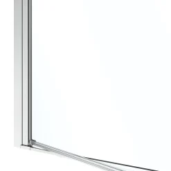 GoodHome Porte de douche pivotante l.80 x H.195 cm, bandes miroir, profilés alu chrome, Ledava