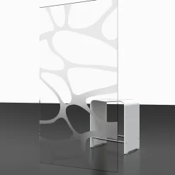 Schulte Porte de douche pivotante l.90 x H.192 cm, verre transparent, profilé noir, Zoé