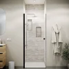 Porte De Douche|Aurlane Porte de Douche Pivotante 70x180 cm en Verre Trempe 5 mm - Finition Noire - DARK ELEMENTARY