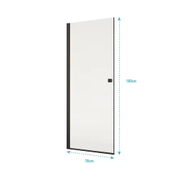 Porte De Douche|Aurlane Porte de Douche Pivotante 70x180 cm en Verre Trempe 5 mm - Finition Noire - DARK ELEMENTARY