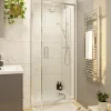 Porte De Douche|GoodHome Porte de douche pivotante axe excentré l.80 cm x H.195 cm, verre transparent, profilés alu chrome, Ledava