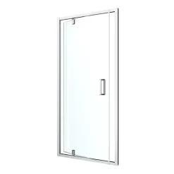 Porte De Douche|GoodHome Porte de douche pivotante axe excentré l.80 cm x H.195 cm, verre transparent, profilés alu chrome, Ledava