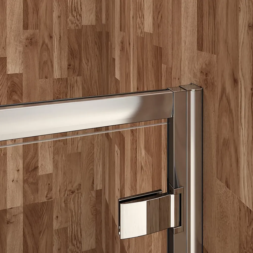 Porte De Douche|AICA Sanitaire Porte de douche pivotante 100cm en 6mm verre trempé clair Porte de douche Hauteur 185cm, poignée inox, grandes charnières