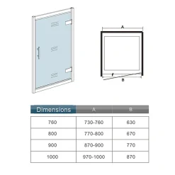 Porte De Douche|AICA Sanitaire Porte de douche pivotante 100cm en 6mm verre trempé clair Porte de douche Hauteur 185cm, poignée inox, grandes charnières