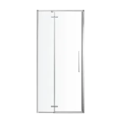 GoodHome Porte de douche pivotante Ezili transparent alu brossé 90 cm