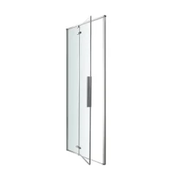 GoodHome Porte de douche pivotante Ezili transparent alu brossé 90 cm