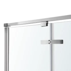 GoodHome Porte de douche pivotante Ezili transparent alu brossé 90 cm